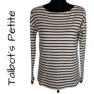 TALBOT’S PETITE Rhone Stripe Bateau Neck Top, Petite Small, Never worn